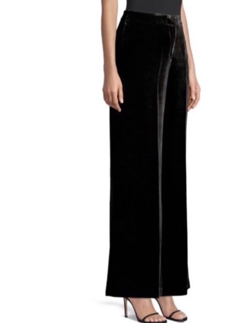 NWT!  Lafayette 148 NY Black Velvet Wide Leg Dress Pants Sz 16  34” Inseam